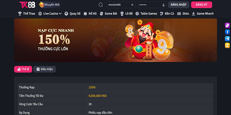 cách nhận khuyến mãi TX88