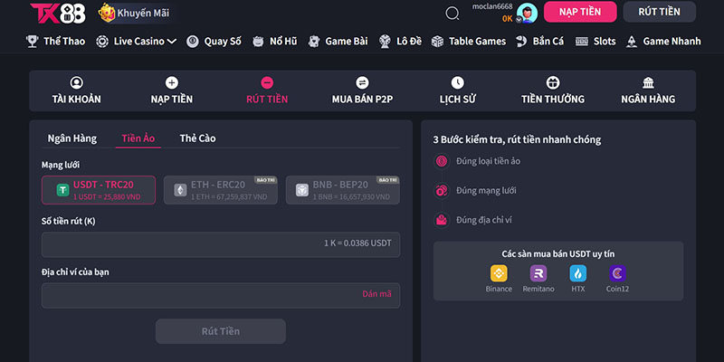 Không Rút Được Tiền Tại Tx88