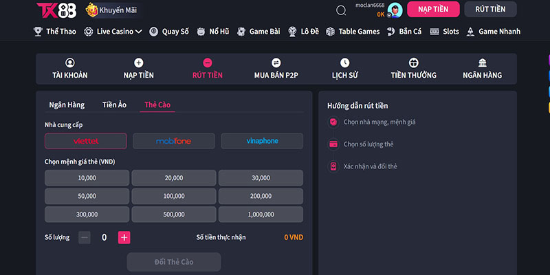Không Rút Được Tiền Tại Tx88