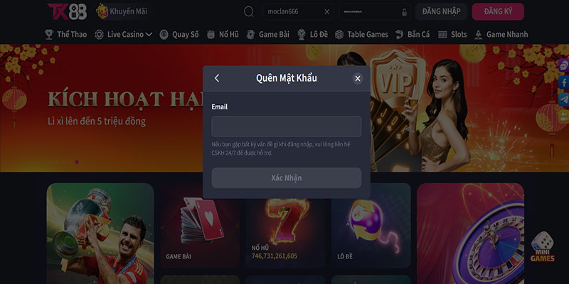 Quên Mật Khẩu TX88