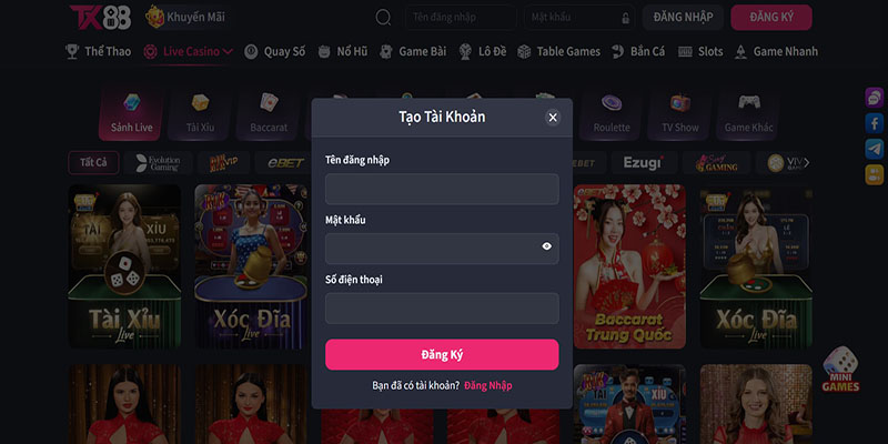 Yêu Cầu Kỹ Thuật Khi Đăng Ký Tx88